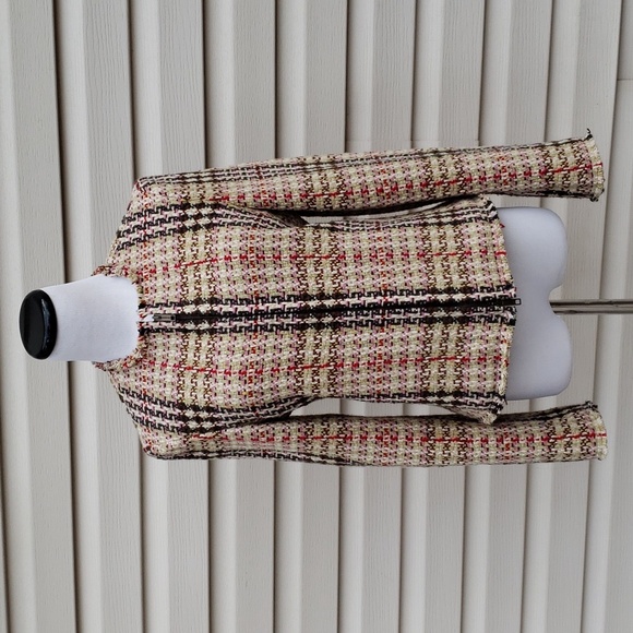 BURBERRY TWEED CHECK JACKET BLAZER - Picture 4 of 12